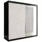 Szafa Marmur T2 200 Czarny/Marmur Biały