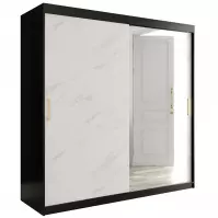 Szafa Marmur T2 200 Czarny/Marmur Biały Szafa Marmur T2 200 Czarny/Marmur Biały