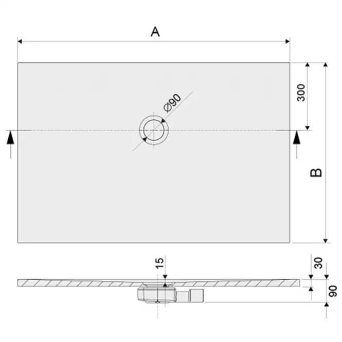 Brodzik B-M/OPEN STR 100X140X1.5 BIEW