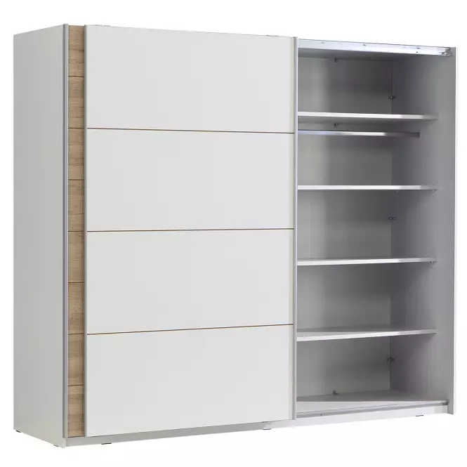 Szafa Java 200 dąb bianco/biały,3