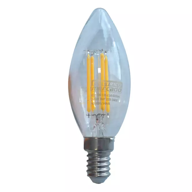 ŻARÓWKA FL C35 5W/600LM E14 230V 2700K CLEAR