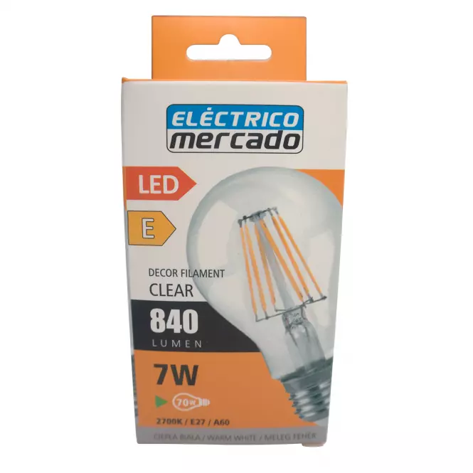 Żarówka FL A60 7W/806LM E27 230V 2700K CLEAR