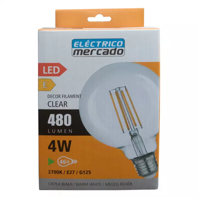Żarówka FL G125 4W/470LM E27 230V 2700K CLEAR
