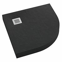 Brodzik półokrągły New Horizons Black Stone 90x90x12 R55 3.3304/C/ST-M2