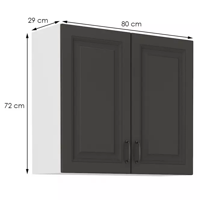 Szafka kuchenna STILO grafit mat/biały 80g-72 2f,2