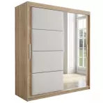 Szafa Tapi 180 Dąb Sonoma/Ekoskóra Biała