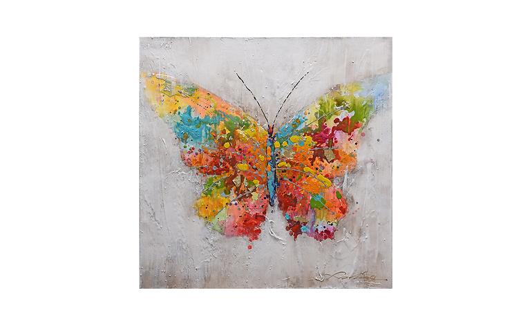 Obraz kolorowego motyla 100x100cm