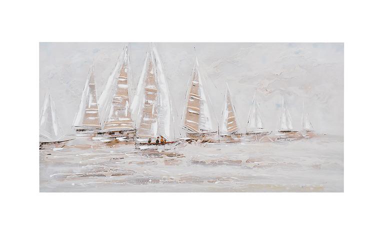 Obraz białych łodzi 140x70cm
