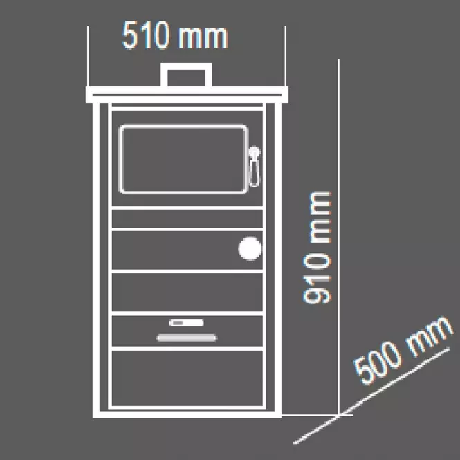 Piec PADOVA E z płaszczem wodnym 4,7 kW/14,7 kW