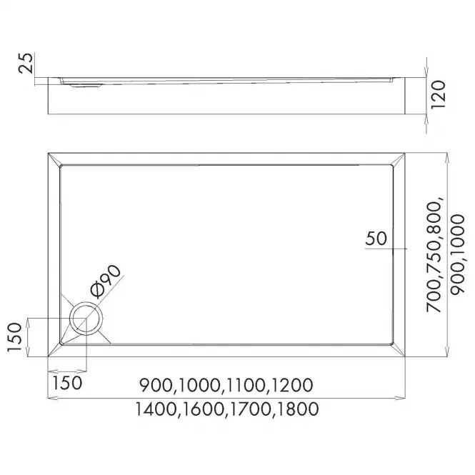 Brodzik prostokątny Black Mat 80x120x12 Espera Plus AQM4638CMG,2