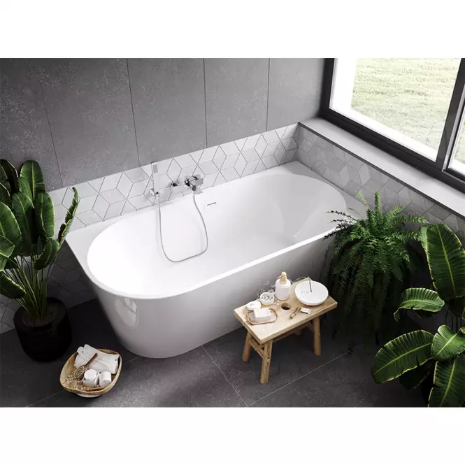 Wanna wolnostojąca narożna Zoya 150/75 P+Klik-Klak z przelewem prostokątnym Slim chrom,6
