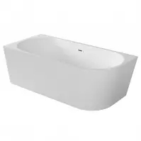 Wanna wolnostojąca narożna Zoya 170/80 L+Klik-Klak z przelewem prostokątnym Slim chrom