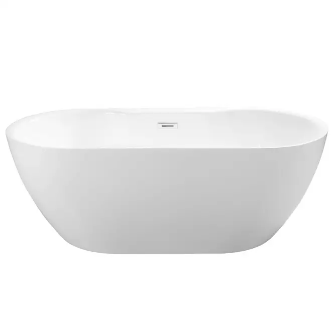 Wanna wolnostojąca Navia 150/80 z syfonem Klik Klak z przelewem prostokątnym Slim chrom,3