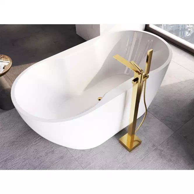 Wanna wolnostojąca Navia 150/80 z syfonem Klik Klak z przelewem prostokątnym Slim chrom,7