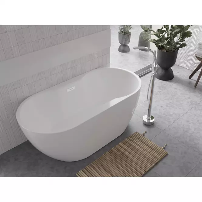 Wanna wolnostojąca Navia 150/80 z syfonem Klik Klak z przelewem prostokątnym Slim chrom,9