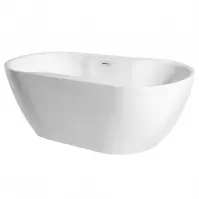 Wanna wolnostojąca Navia 160/80 z syfonem Klik Klak z przelewem prostokątnym Slim chrom