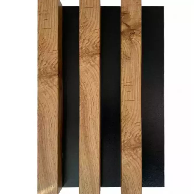 Panel lamelowy 3D dąb wotan / czarny 41x190x2750mm