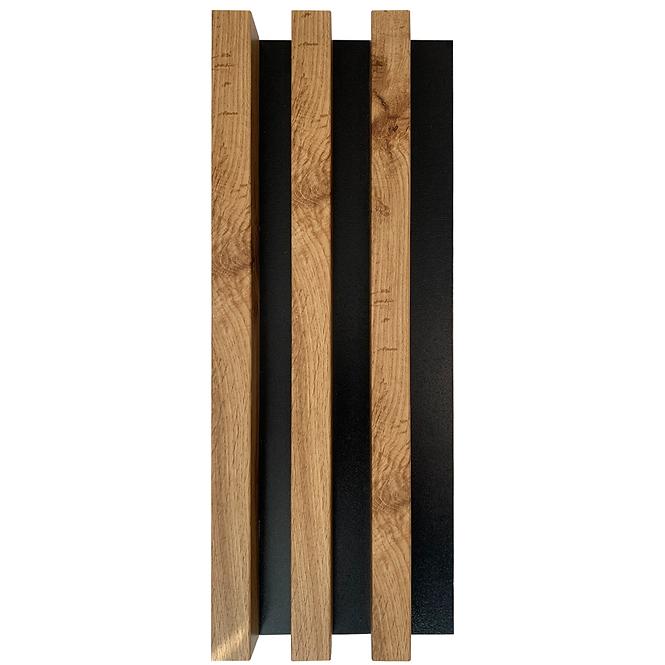 Panel lamelowy 3D dąb wotan / czarny 41x190x2750mm