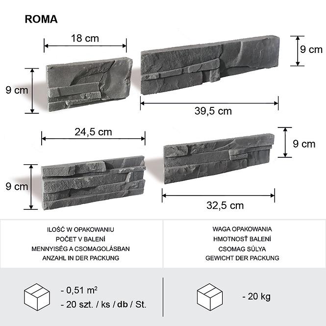 Kamień Betonowy Roma Grafitowy