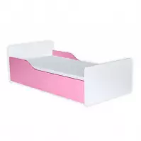 Łóżko Bb08  Z Materacem Biały+Różowy