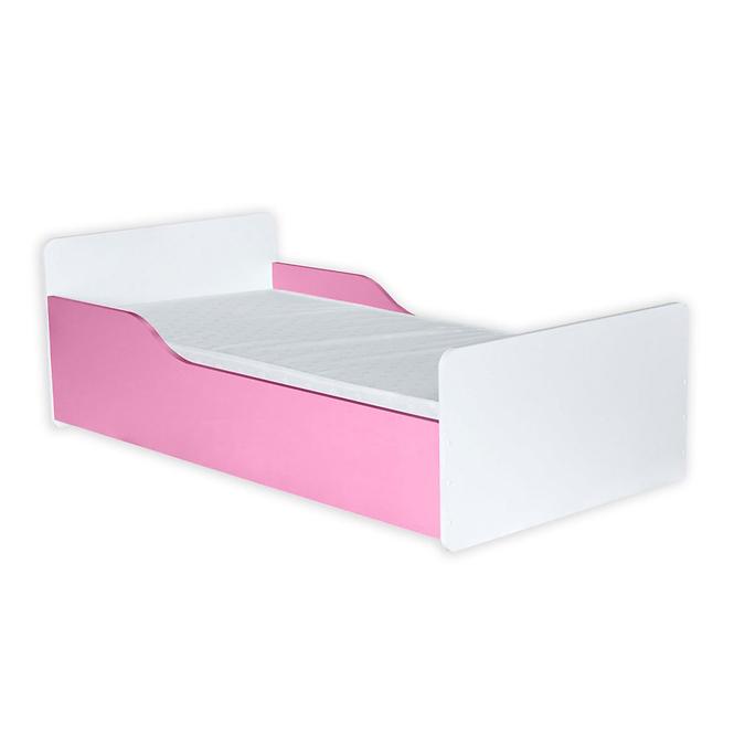 Łóżko Bb08  Z Materacem Biały+Różowy