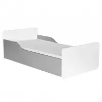 Łóżko Bb08  Z Materacem Biały+Popiel