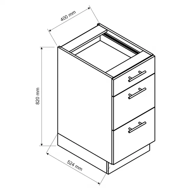 Szafka Kuchenna Emily D40S/3 zielona mat