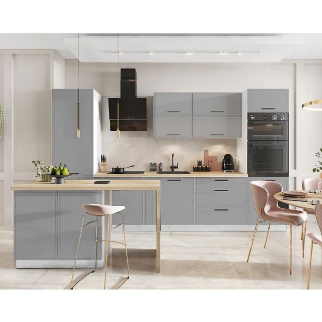 Szafka kuchenna Emily W60/68 Slim Pl z srebrnym okapem Dast Grey