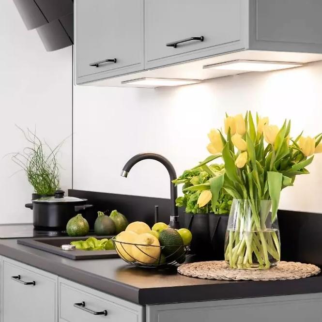 Szafka kuchenna Emily W60/68 Slim Pl z srebrnym okapem Dast Grey