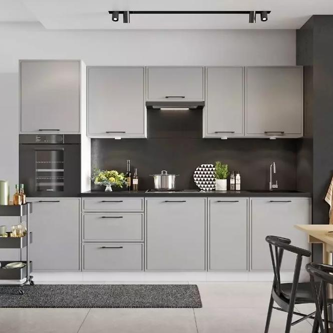 Szafka kuchenna Emily W60/68 Slim Pl z srebrnym okapem Dast Grey