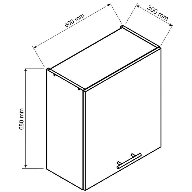 Szafka kuchenna Bono W60/68 Slim Pl z okapem srebrnym D