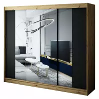 Szafa Halifax T2 250 Dąb Artisan/Czarny/Lustro Szafa Halifax T2 250 Dąb Artisan/Czarny/Lustro
