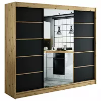 Szafa Halifax V2 250 Dąb Artisan/Czarny/Lustro Szafa Halifax V2 250 Dąb Artisan/Czarny/Lustro