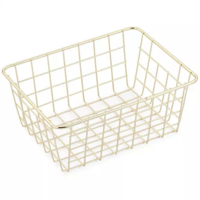 Kosz druciany filum 24x18x10cm złoty 8061