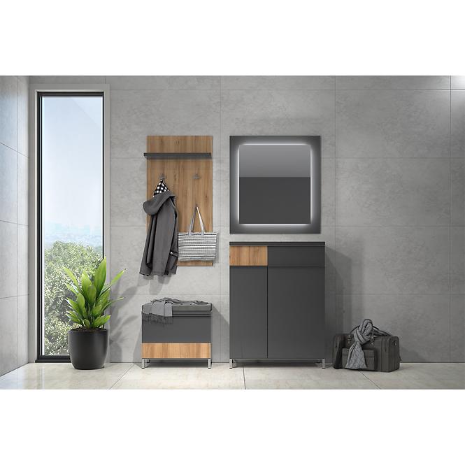 Szafa 2d Onyx Lustro V2 lakierowana Pacific Walnut/Anthracite