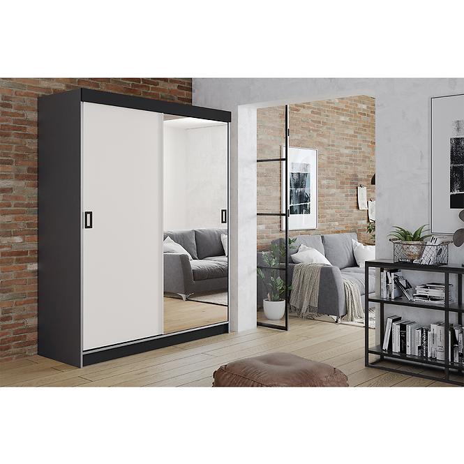 Szafa Retro 138 1L grafit / front biały
