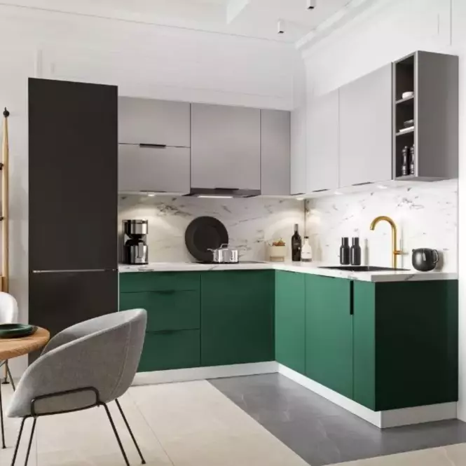 Szafka kuchenna Max W60/68 Slim Pl ze srebrnym okapem Granit