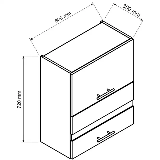 Szafka kuchenna Max W60grf/2 Sd butelkowa zieleń