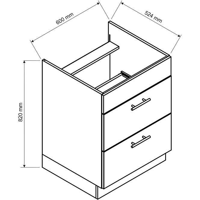 Szafka kuchenna Max D60pc S/2 Zasl jasno beżowy