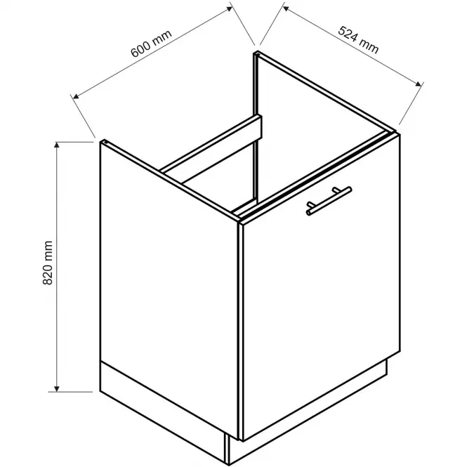 Szafka kuchenna Max D60zl S/1 czarny
