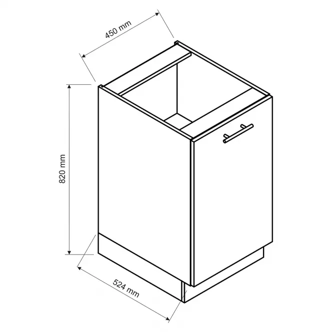 Szafka kuchenna Max D45 Pl granat