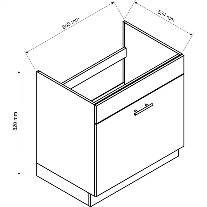 Szafka kuchenna Max D80zl S/1 Zasl butelkowa zieleń