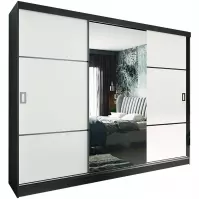 Szafa Retro 200 3L grafit/ front biały