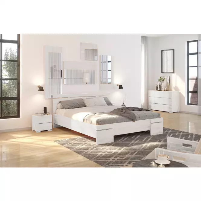 Łóżko sosnowe Skandica Sparta maxi 200X200 biały,6