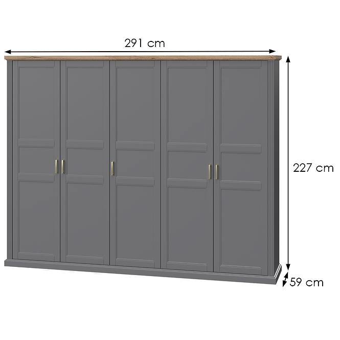 Szafa 5d Tara p5/ta graphite/pacific walnut