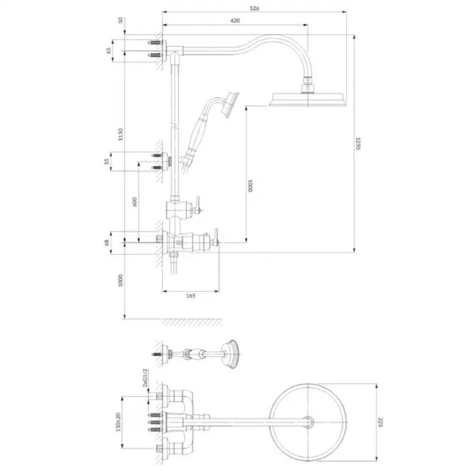 Termostatyczny system natryskowy natynkowy Armance AM5244/6CR chrom