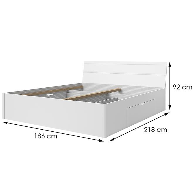 Łóżko Beta 180/200 z szufladami 52 biały