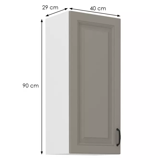 Szafka kuchenna Stilo claygrey/biały 40g/90 1f,2