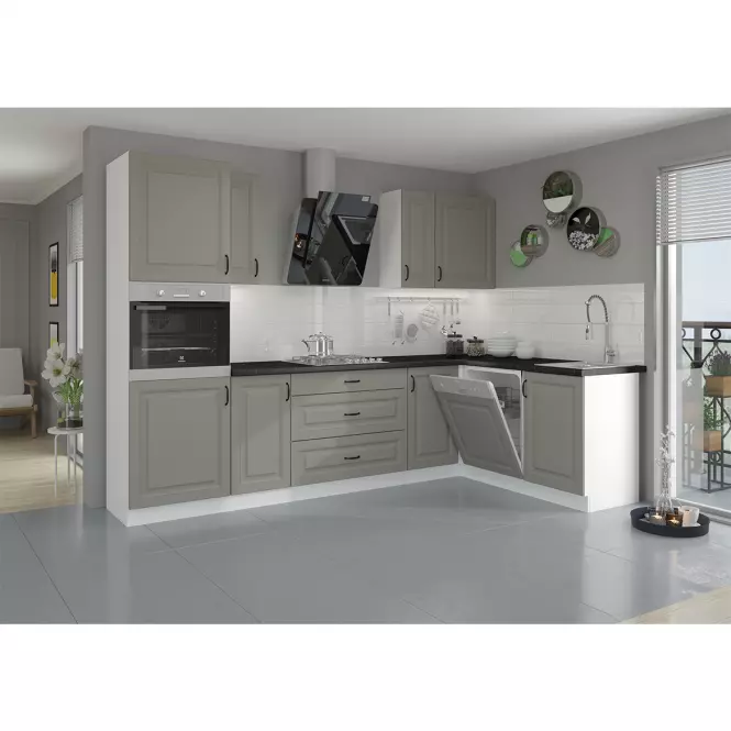 Szafka kuchenna Stilo claygrey/biały 40g/90 1f,3