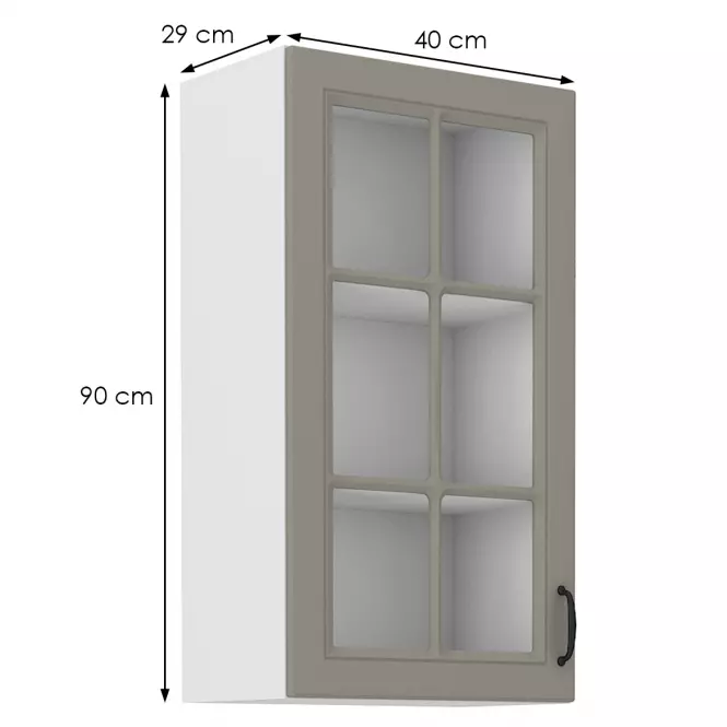 Szafka kuchenna Stilo claygrey/biały 40gs/90 1f,2